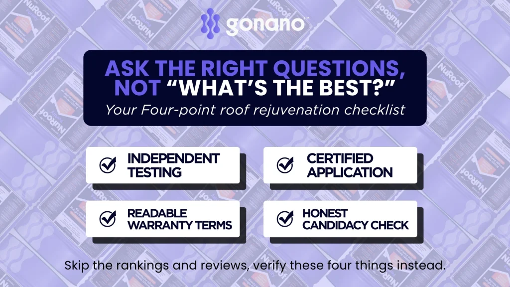 How to Choose a Roof Rejuvenation Product: An Honest 2026 Buyer's Guide